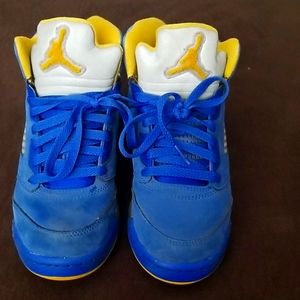 Air Jordan Retro 5 "Laney" royal blue and yellow